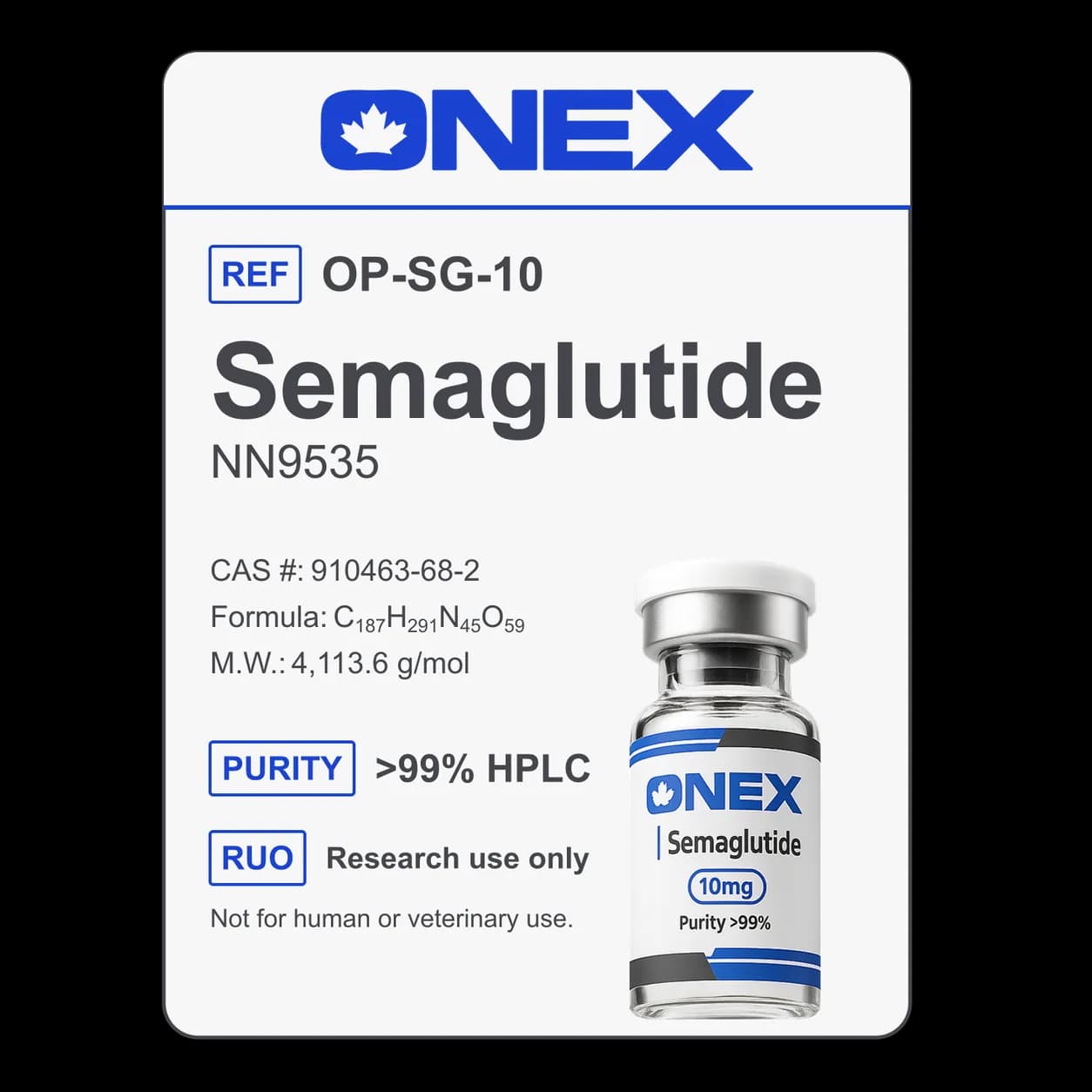 Semaglutide 10mg specification card