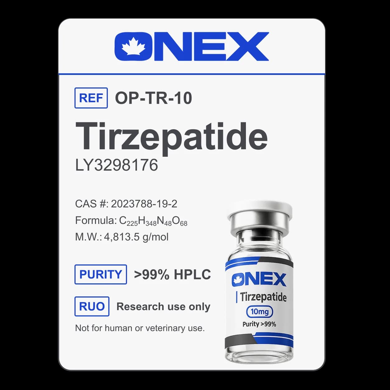 Tirzepatide 10mg specification card